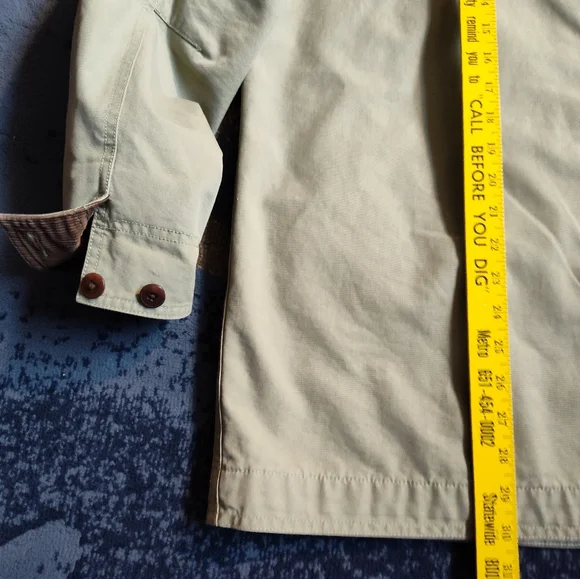 L.L.Bean Khaki Barn Coat with Brown Corduroy Accents - Picture 13 of 13